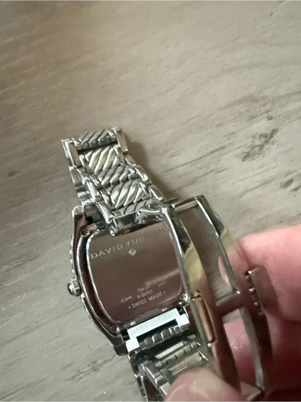 David Yurman Rare!  Authentic Brown Thoroughbred SS/ Pave Diamonds Bezel. EUC